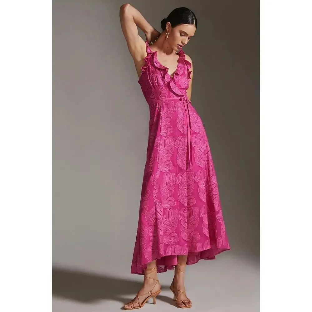 Anthropologie Hutch Ruffle Wrap Maxi Dress